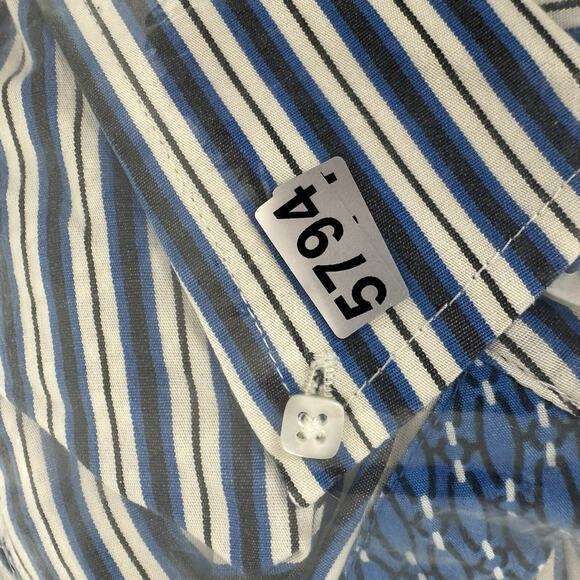 Cinch Shirt Mens XXL 2X Blue Button Long Sleeve Casual Plaid Western Rodeo Fair - Picture 11 of 11